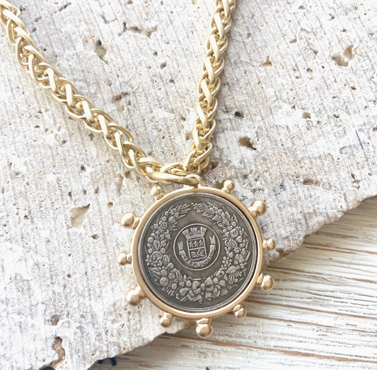 French Coin Chain Necklace