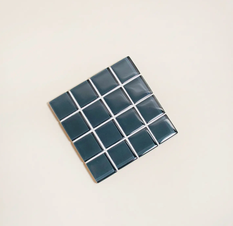 Glass Tile Coaster - Deep Blue - Subtle Art Studios