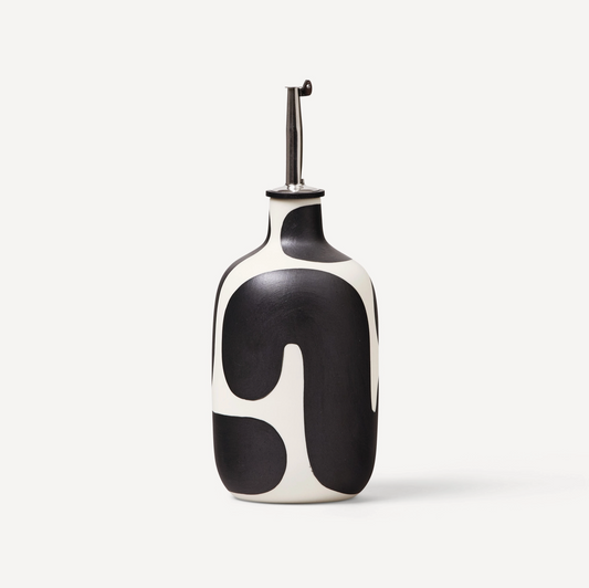 Oil/Vinegar Cruet - Black/White - Franca