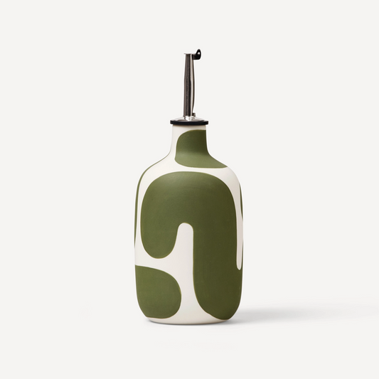 Oil/Vinegar Cruet - Green/White - Franca