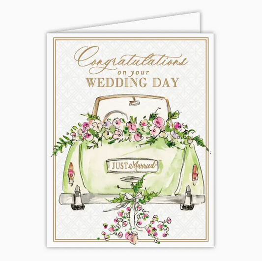 Congratulations On Your Wedding Day Car Greeting Card - RosanneBeck