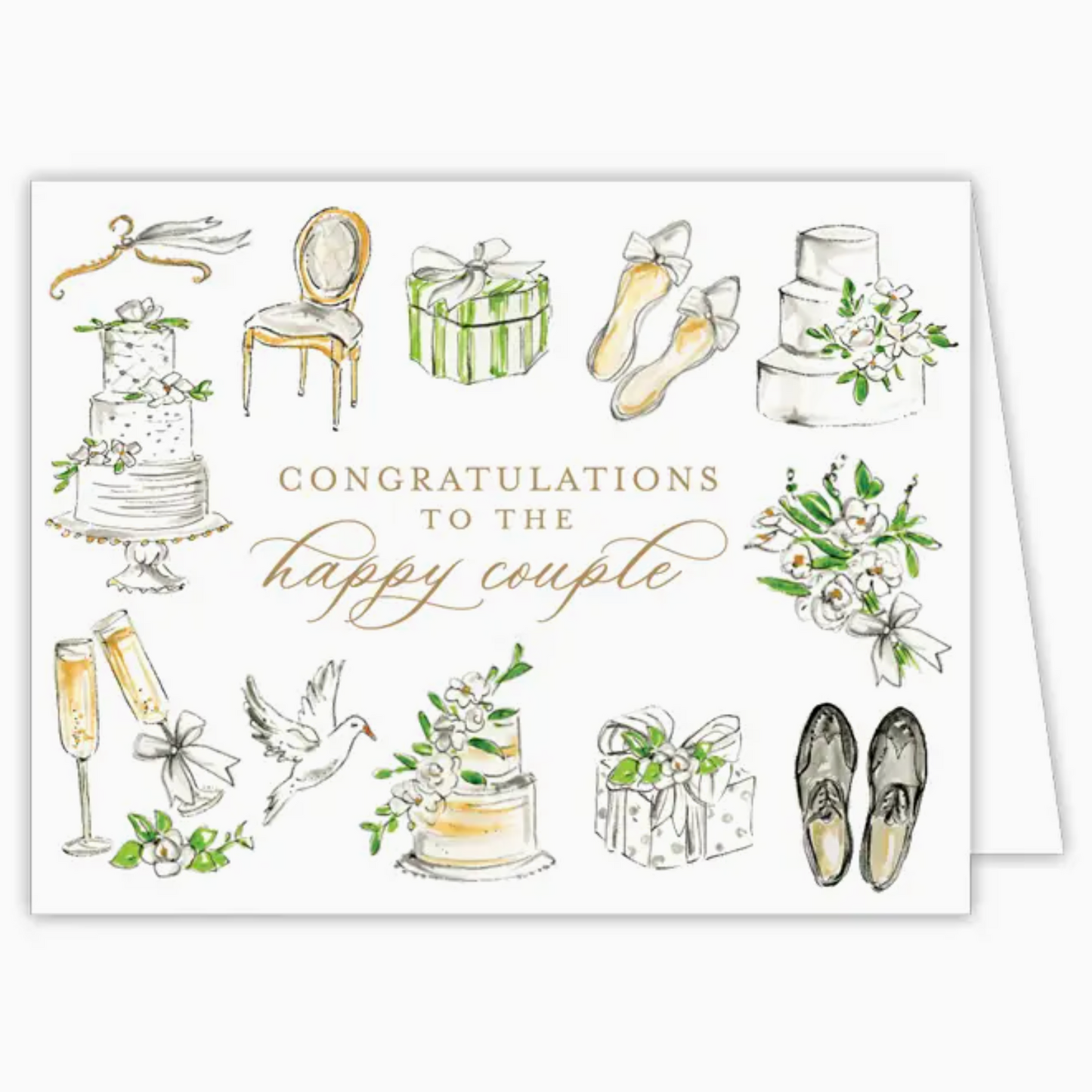 Congratulations To the Happy Couple Wedding Greeting Card - RosanneBeck