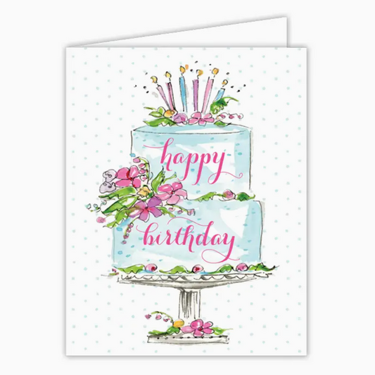 Handpainted Birthday Cake Greeting Card - RosanneBeck