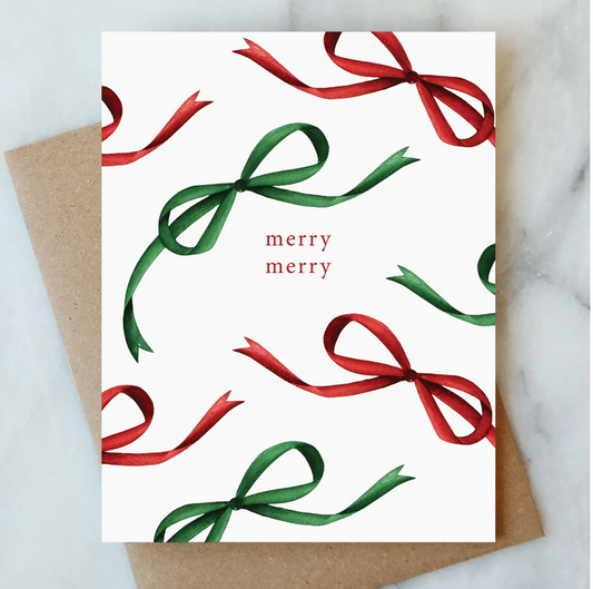 Bows Holiday Card - Christmas Holiday Card - Abigail Jayne Design