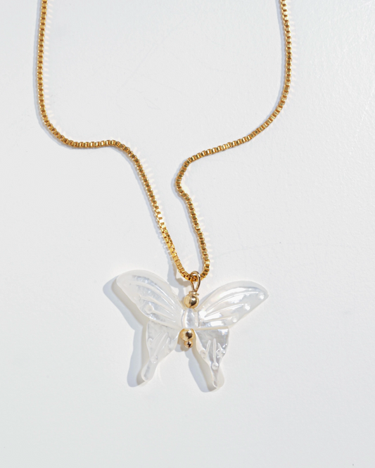 Butterfly Mother of Pearl Necklace - KOZAKH