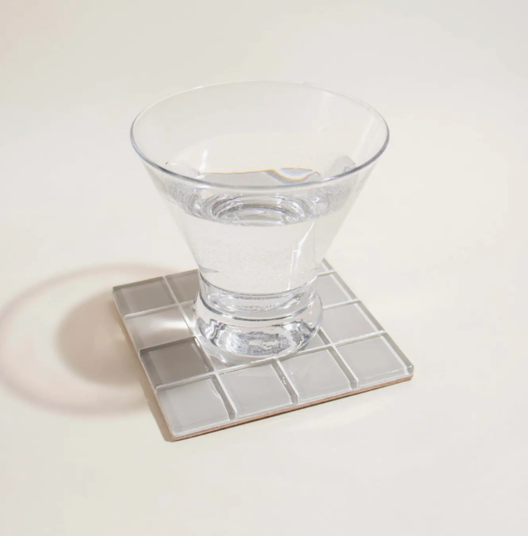 Glass Tile Coaster - Beige- Subtle Art Studios