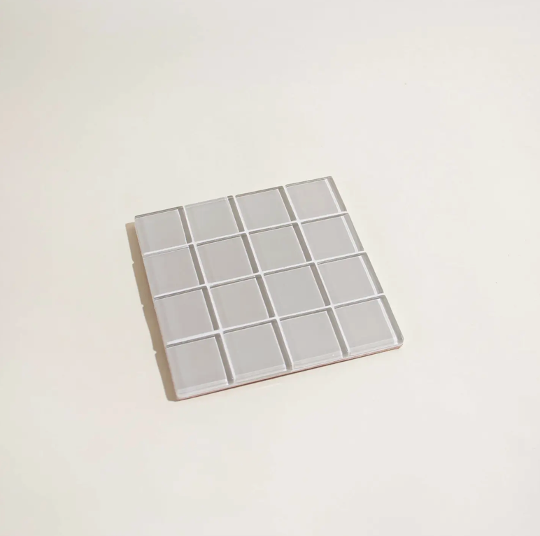 Glass Tile Coaster - Beige- Subtle Art Studios