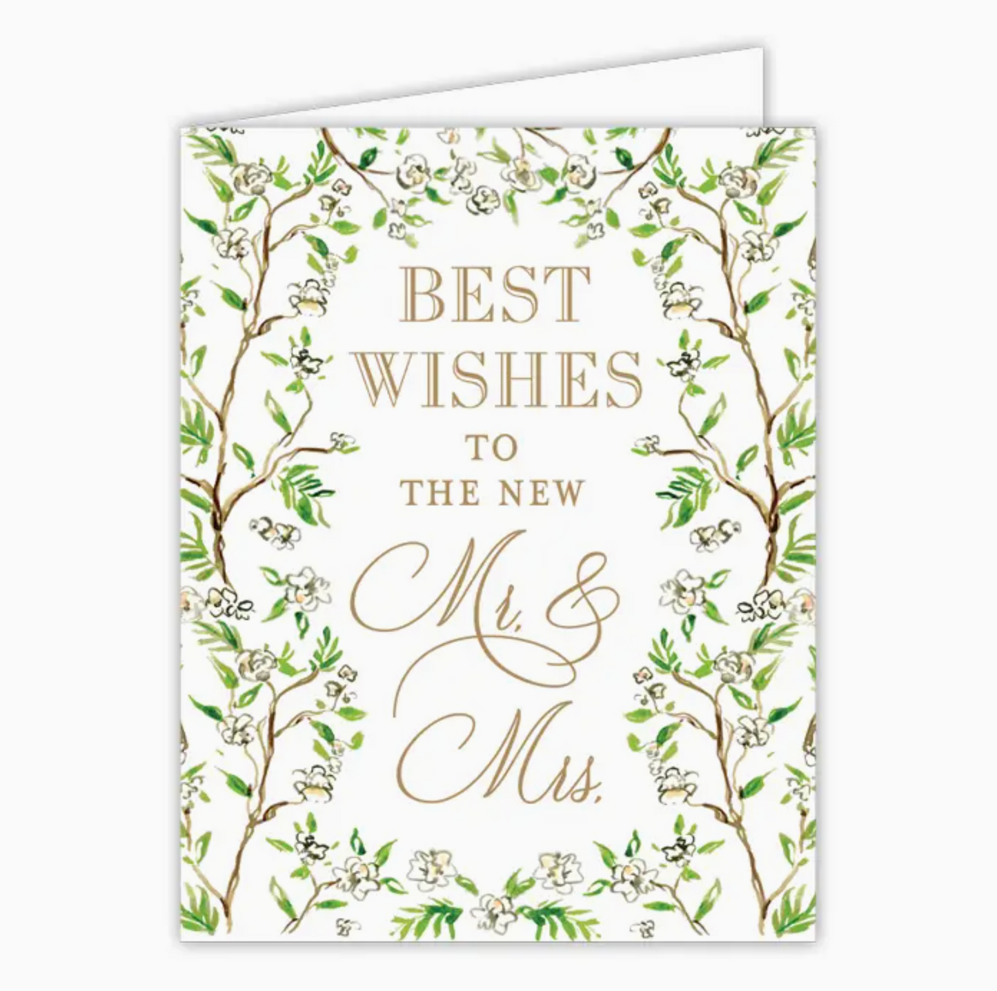 Best Wishes Mr. and Mrs. Dogwood Blossoms Greeting Card - RosanneBeck