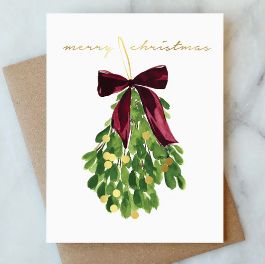 Mistletoe Christmas Greeting Card - Christmas Holiday Card - Abigail Jayne Design