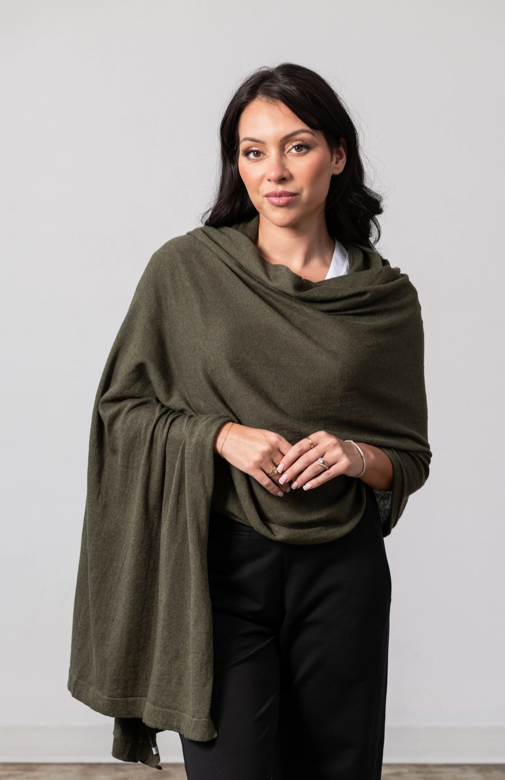 Dreamsoft Organic Cotton Travel Scarf Olive - Zestt Organics