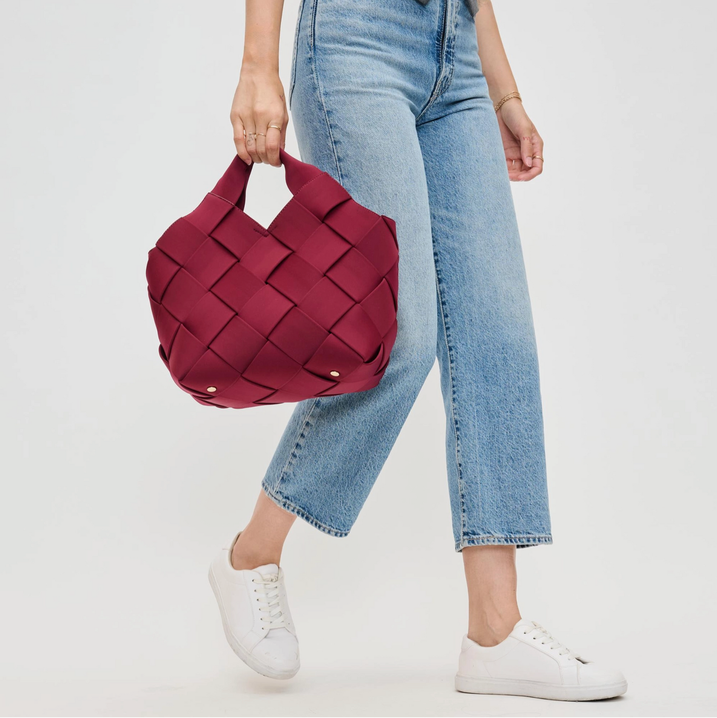 Resilience Woven Neoprene Tote - Burgundy - Sol & Selene