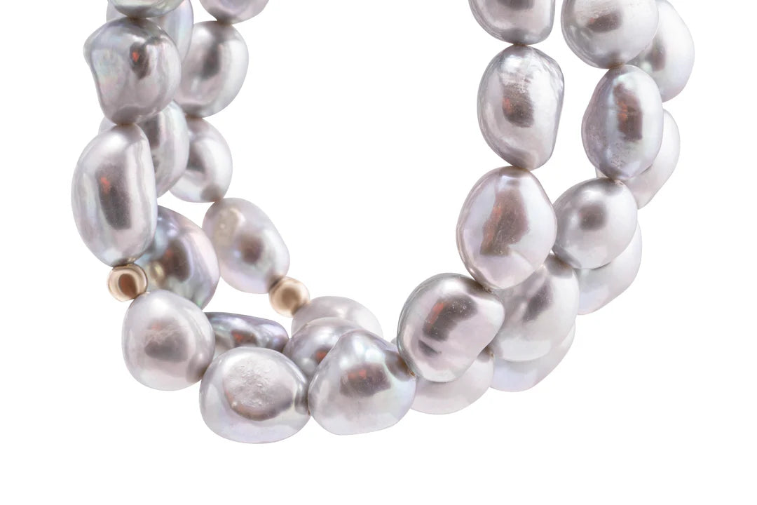 Triple Pearl Bracelets - Grey - Nikki Biedes (Set of 3)