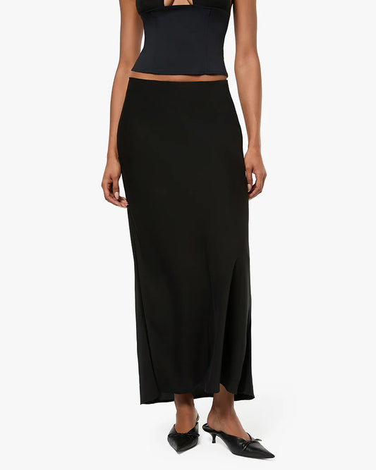 Silky Slip Skirt - Black - We Wore What