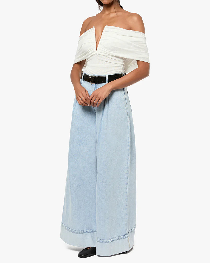 Pleated Wide Leg Jean - Light Wash - We Wore What