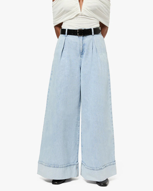 Pleated Wide Leg Jean - Light Wash - We Wore What