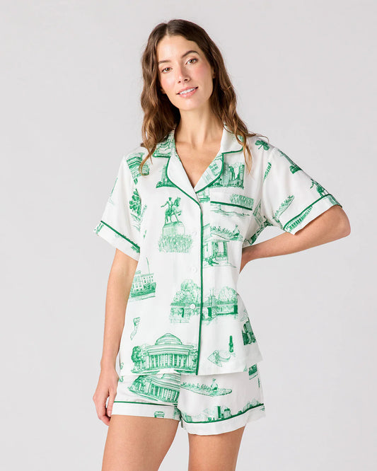 Boston Toile Pajama Shorts Set - Katie Kime