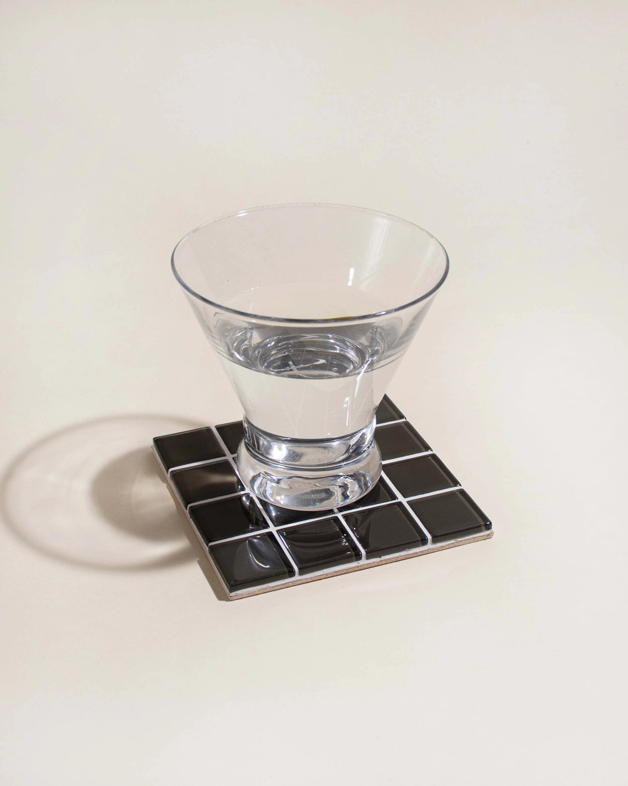 Glass Tile Coaster - Black - Subtle Art Studios