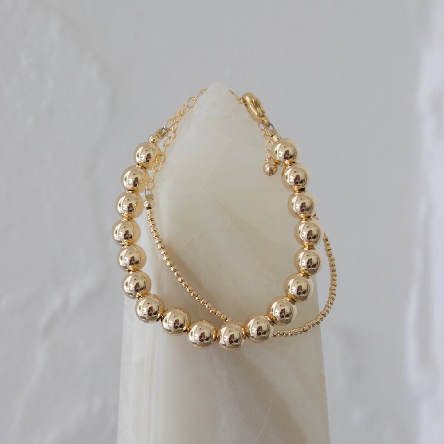 Chunky Gold Filled Round Beaded Bracelet - 8 mm - Katie Waltman