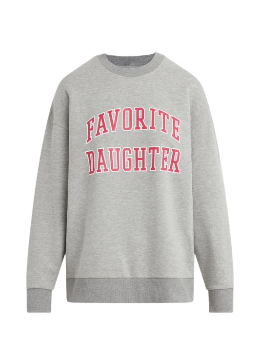 The Collegiate Sweatshirt - Heather Grey Pink - Favorite Daughter