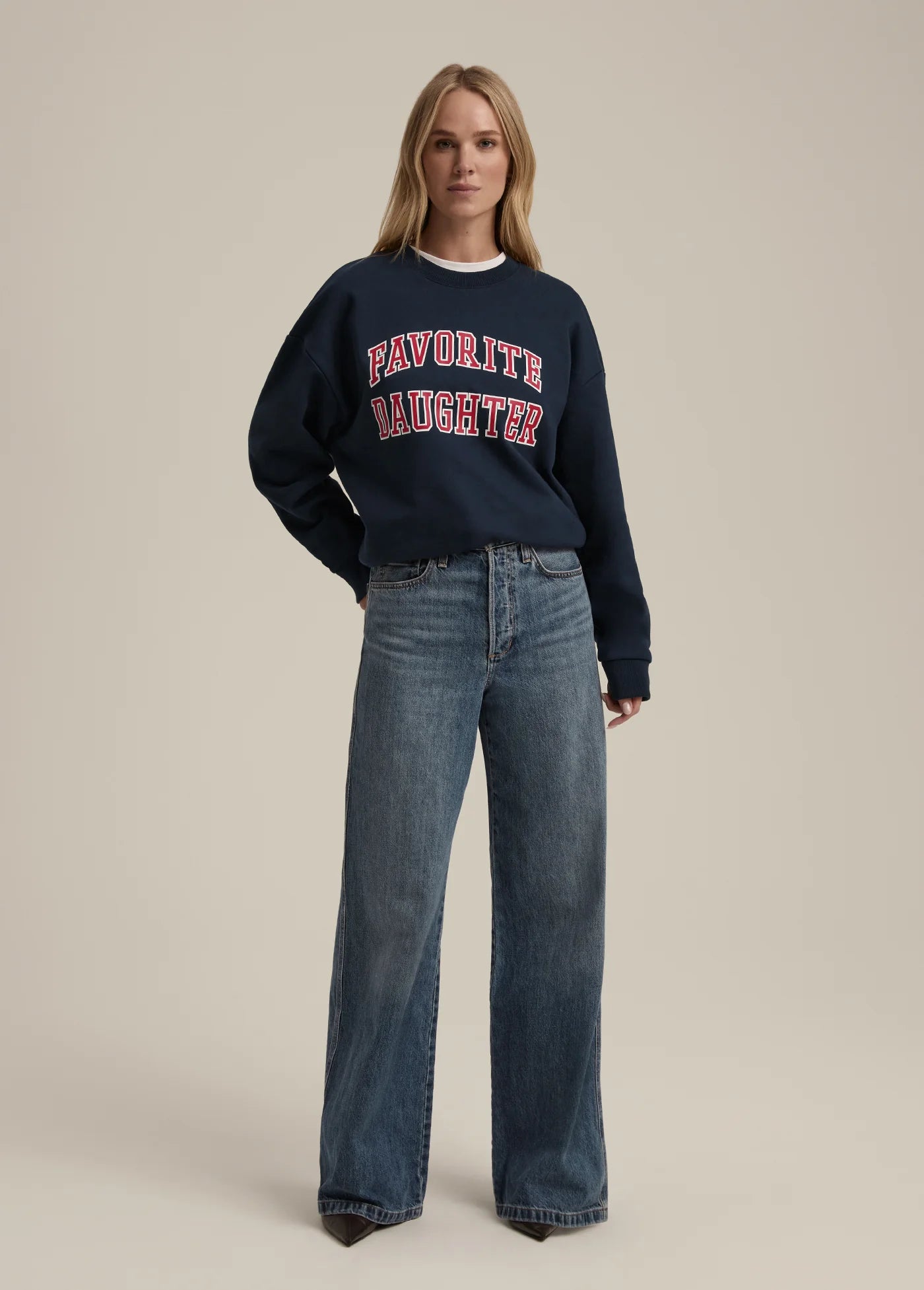 The Collegiate Sweatshirt - Navy Haute Rouge - Favorite Daughter