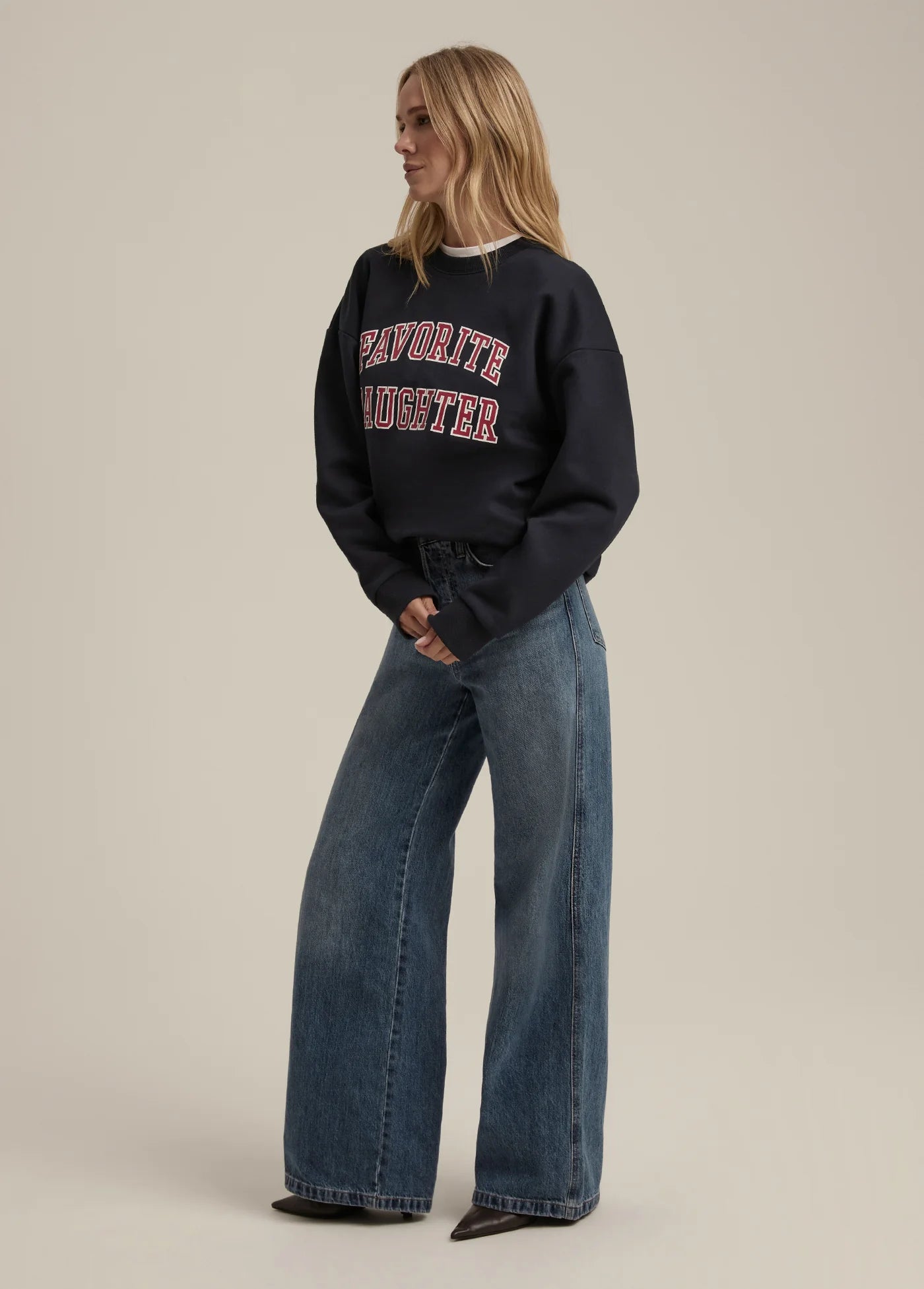 The Collegiate Sweatshirt - Navy Haute Rouge - Favorite Daughter