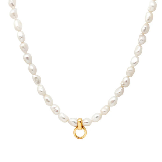 Pearl Chain Necklace (18 in) - Gold Vermeil - Jet Set Candy