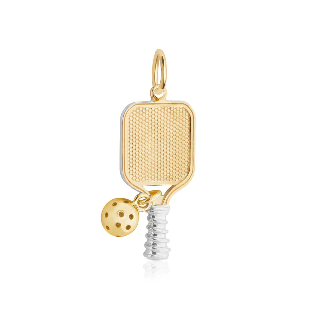 Pickleball Racket Charm - Gold Vermeil - Pickleball