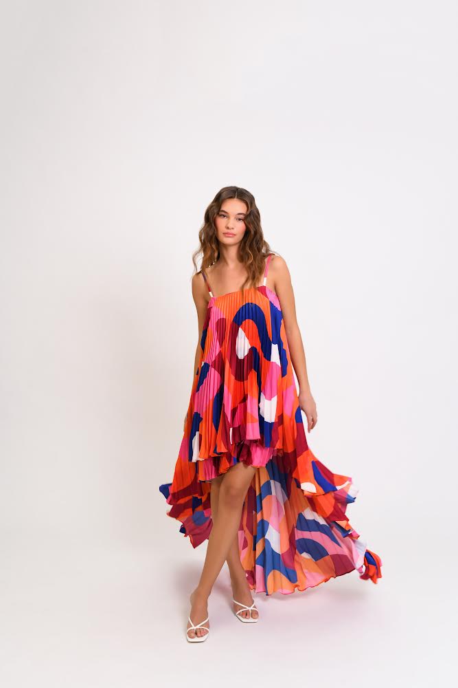 Zae High Low Dress - Multi Color - Hutch Design