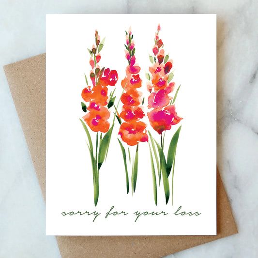 Gladiolas Sympathy Card - Abigail Jayne Design