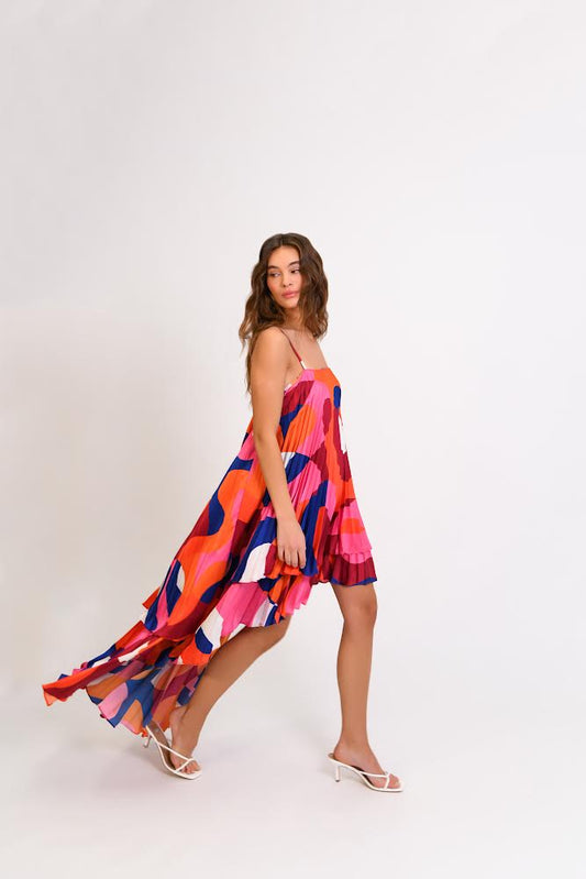 Zae High Low Dress - Multi Color - Hutch Design