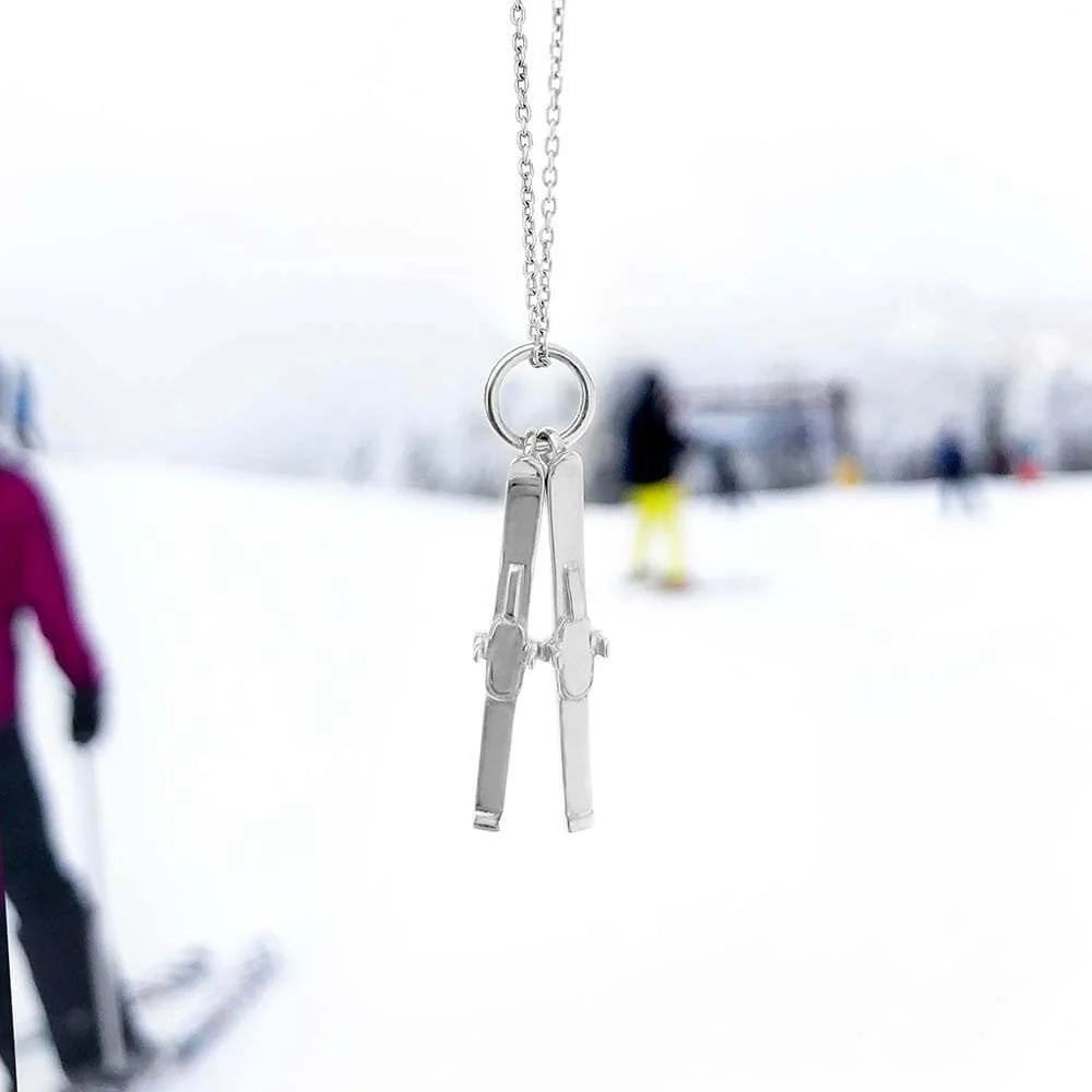 Skis Charm - Sterling Silver - Jet Set Candy