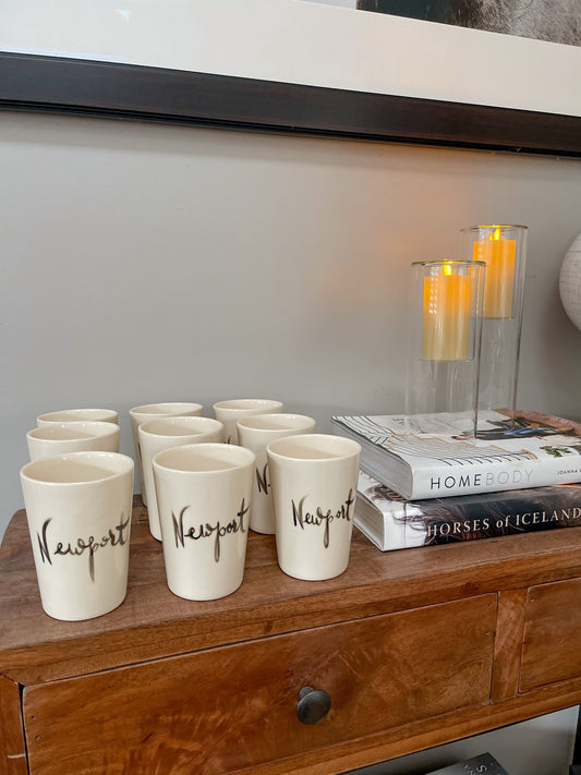 Personalized Calligraphy Cups - Newport - Alicja Ceramics