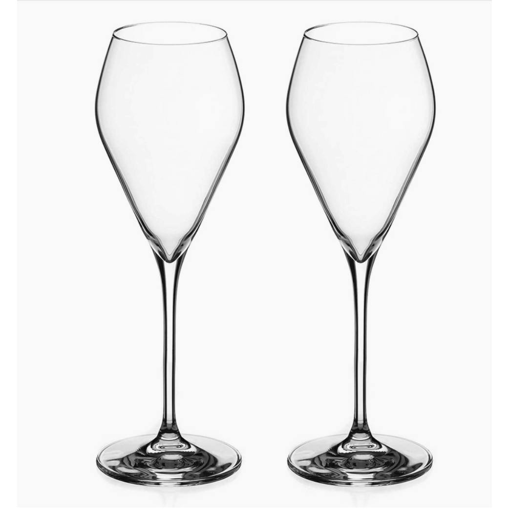 Diamante Prosecco Glasses - Premium Lead Free Crystal - Set of 2