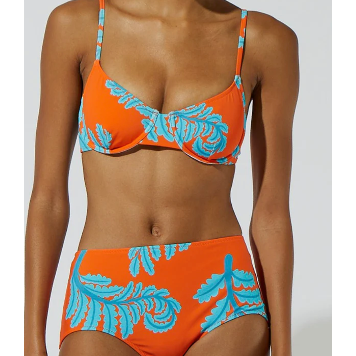 Leaf Motif Bikini Bottom - Solid & Striped