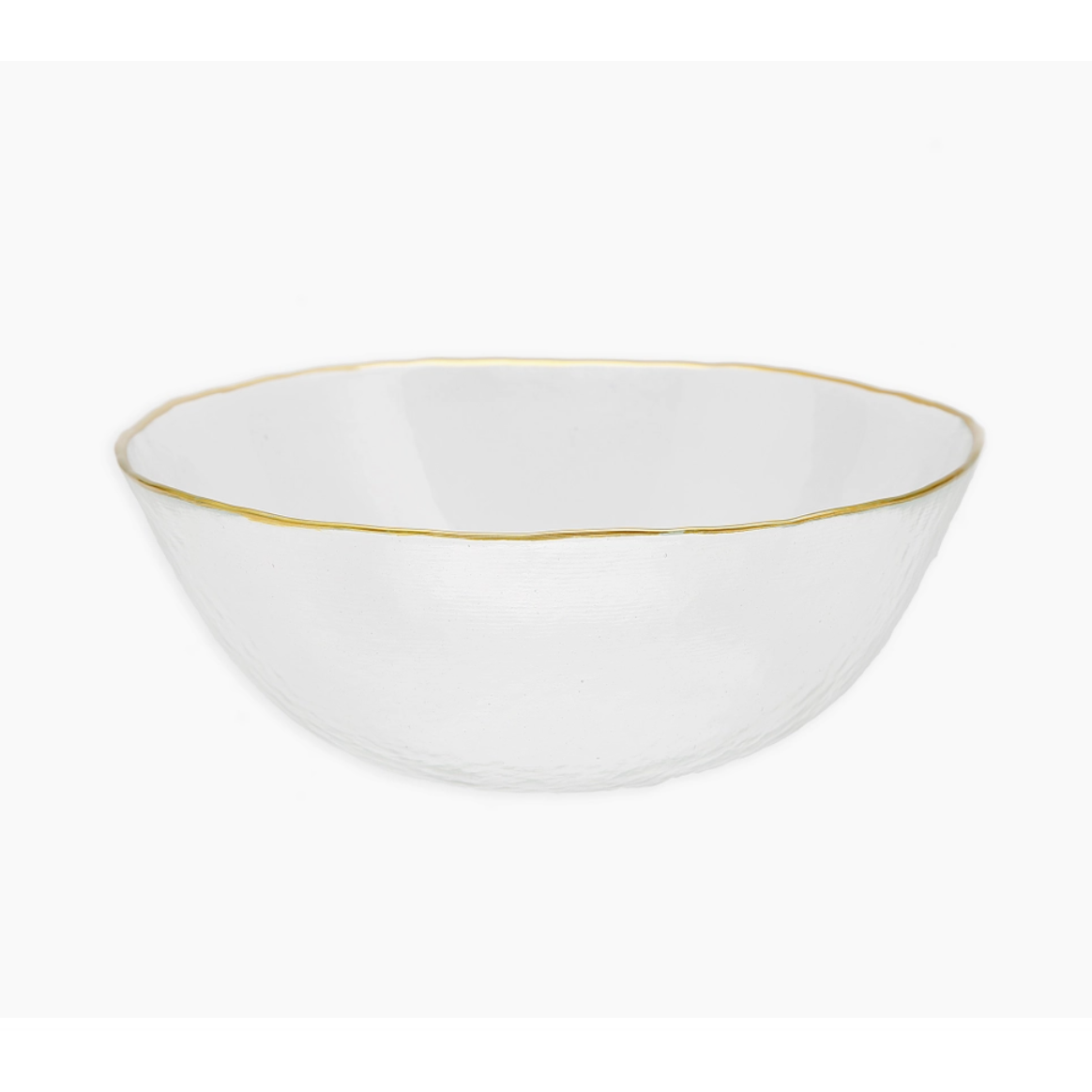 Clear Salad Bowl with Gold Rim