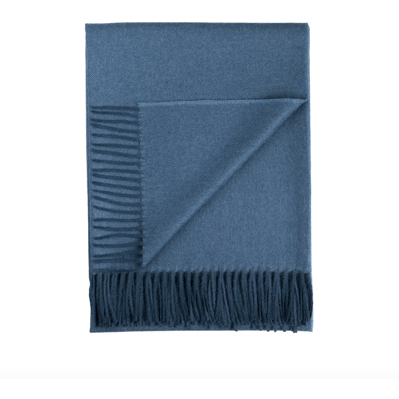 100% Baby Alpaca Throw Blanket- Blue Jean