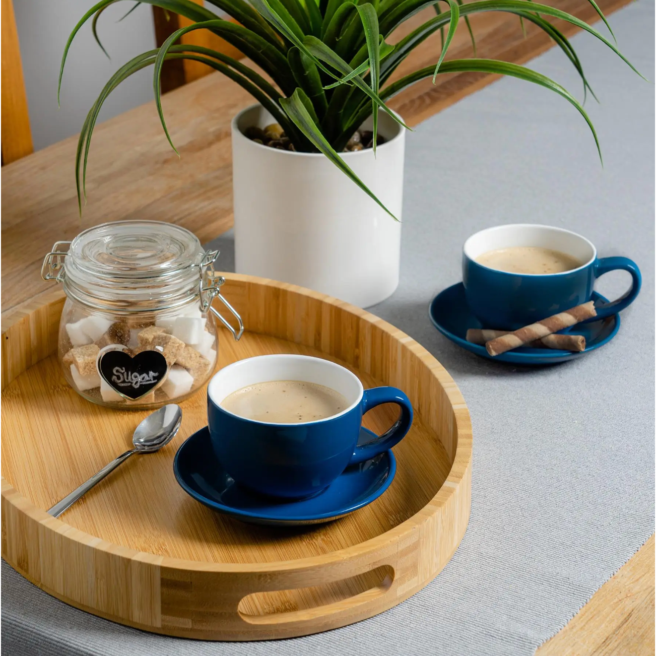 Cappuccino Cup with Saucer - Blue