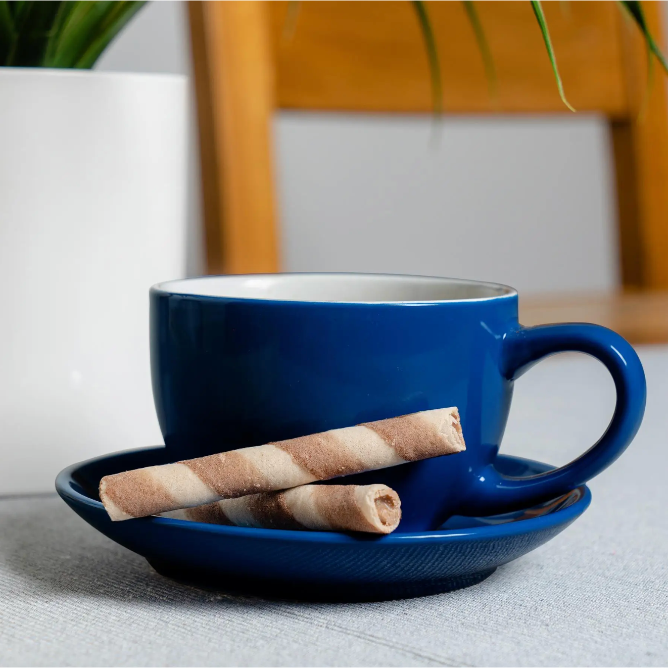 Cappuccino Cup with Saucer - Blue