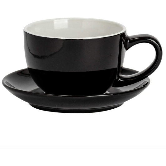 Cappuccino Cup with Saucer - Black