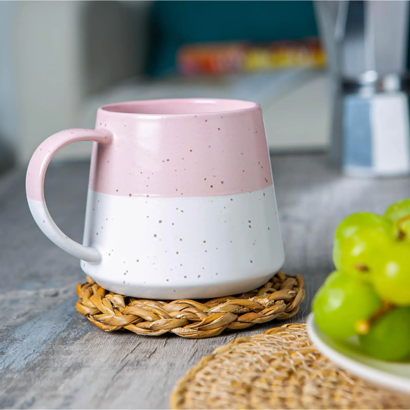 Ceramic Dipped Coffee Mug - Dusty Pink