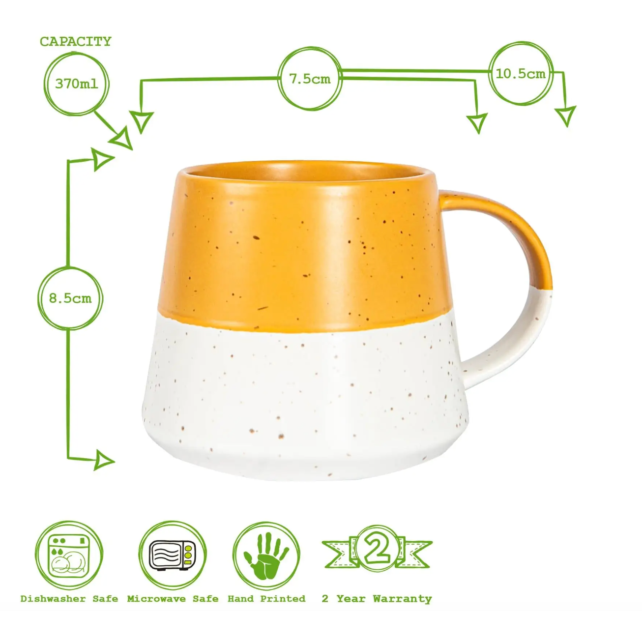 Ceramic Dipped Coffee Mug - Mustard