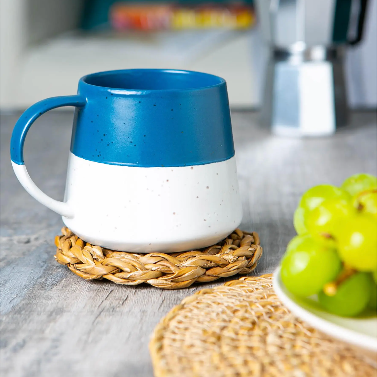Ceramic Dipped Coffee Mug - Navy