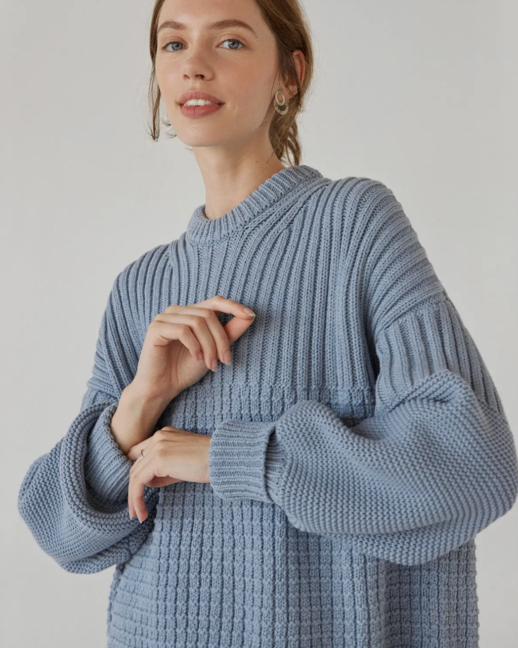 Delcia Sweater - Dusty Blue - The Knotty Ones - ONE SIZE