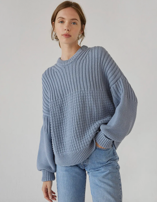 Delcia Sweater - Dusty Blue - The Knotty Ones - ONE SIZE