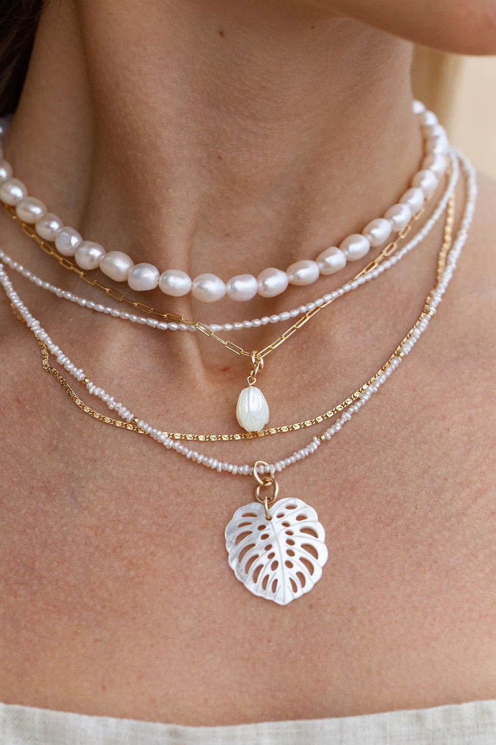 White Pearl Choker Necklace - Ala - Ke Aloha Jewelry