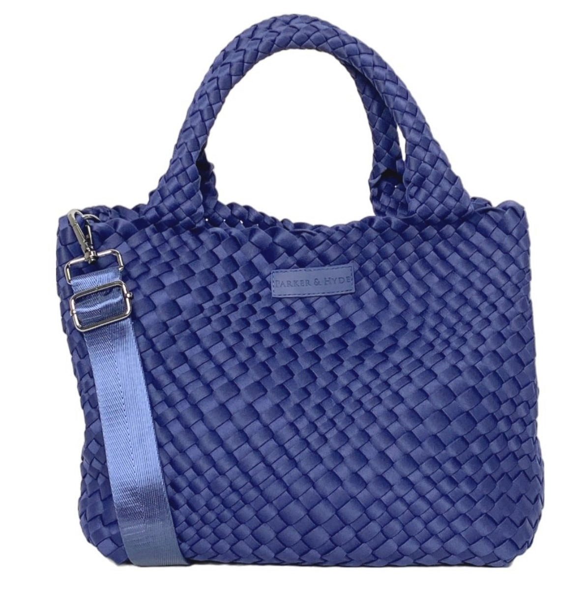 Large Navy Woven Tote - Parker & Hyde