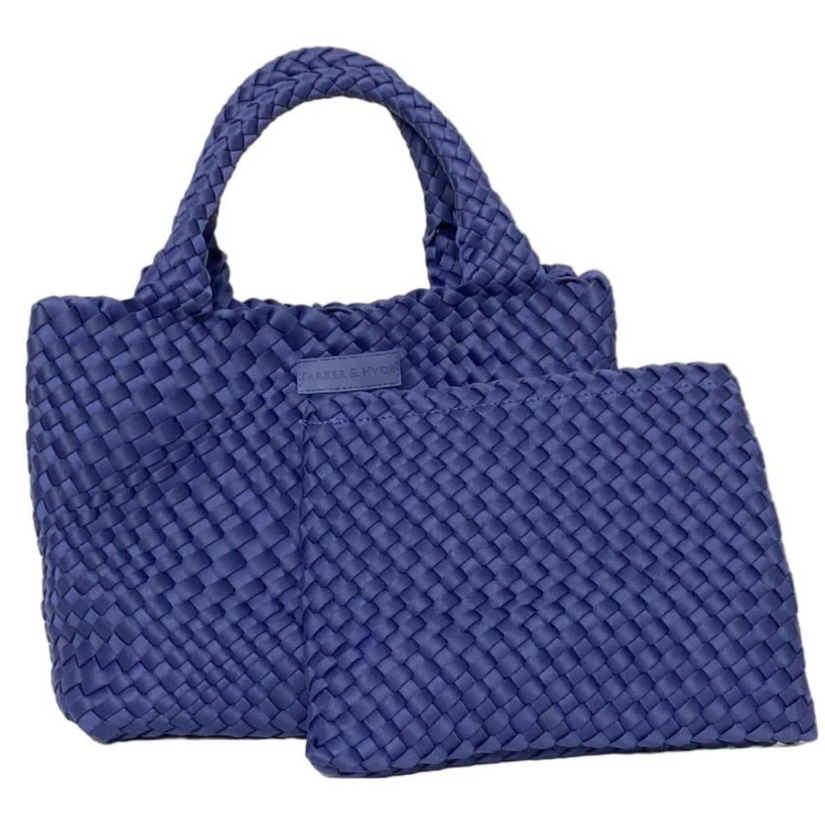 Large Navy Woven Tote - Parker & Hyde