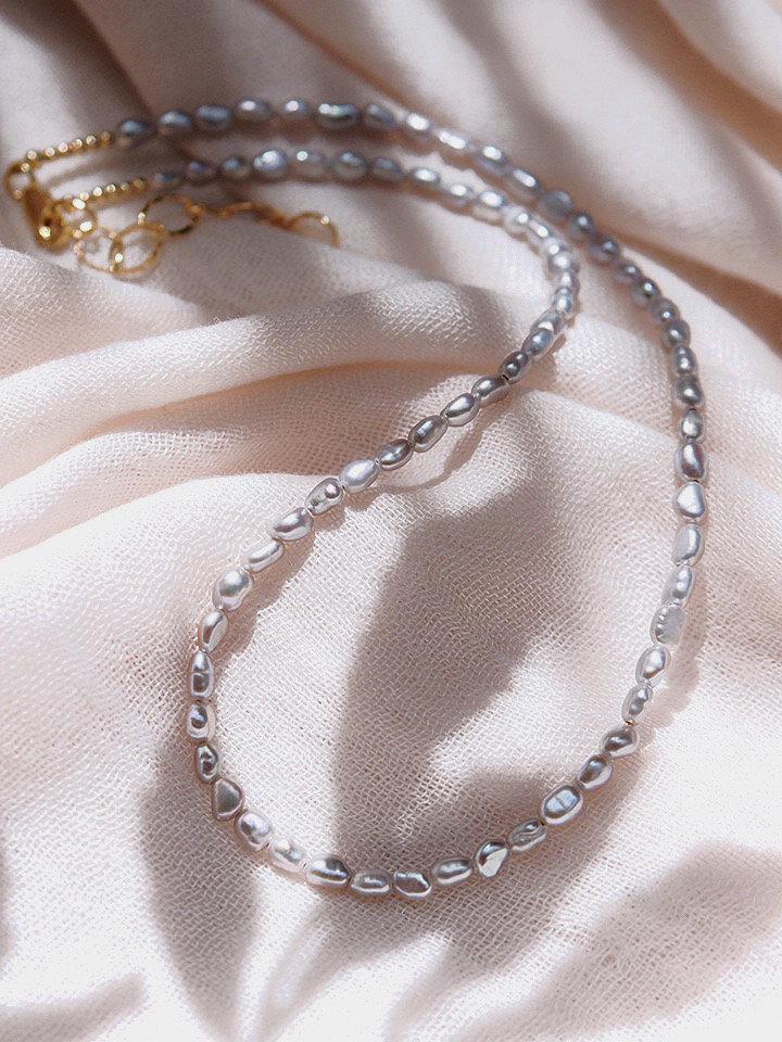 Dainty Gray Pearl Necklace - Maile - Ke Aloha Jewelry